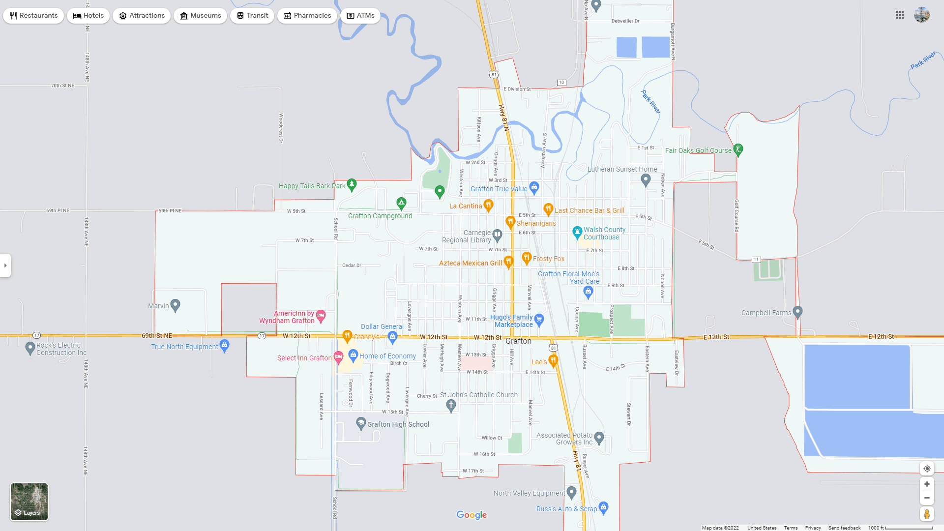 Grafton map